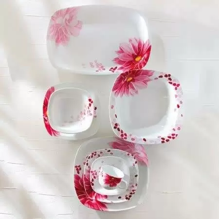 سرویس 98 پارچه چینی زرین-کواترو(مربع)-12 نفره-آنجلیکا -درجه یک